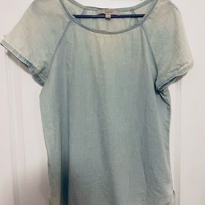 Light blue denim style loft shortsleeved shirt